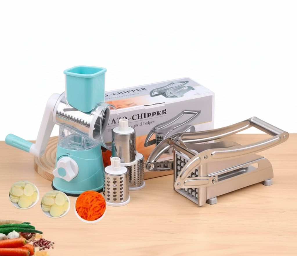 4 in 1  قطاعة بطاطا يدوية + رحاية خضرة